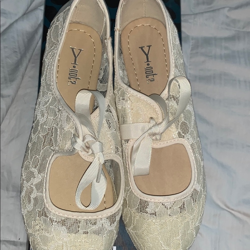 Beige flats